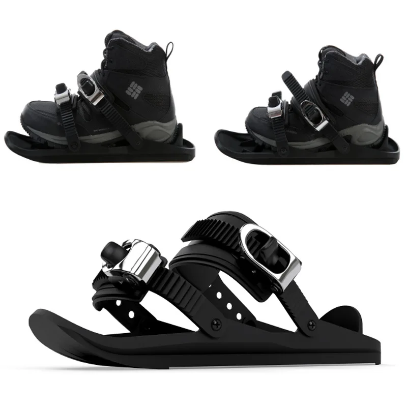 

Mini Ski Skates Snowfeet Attach To Boots With Bindings One Size Fits All For Skier Adjustable Portable Skiing Shoes Snow Board