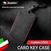 suitable for tesla bmw 3 series 5 series smart car key case nfc access card alcantara protective cover