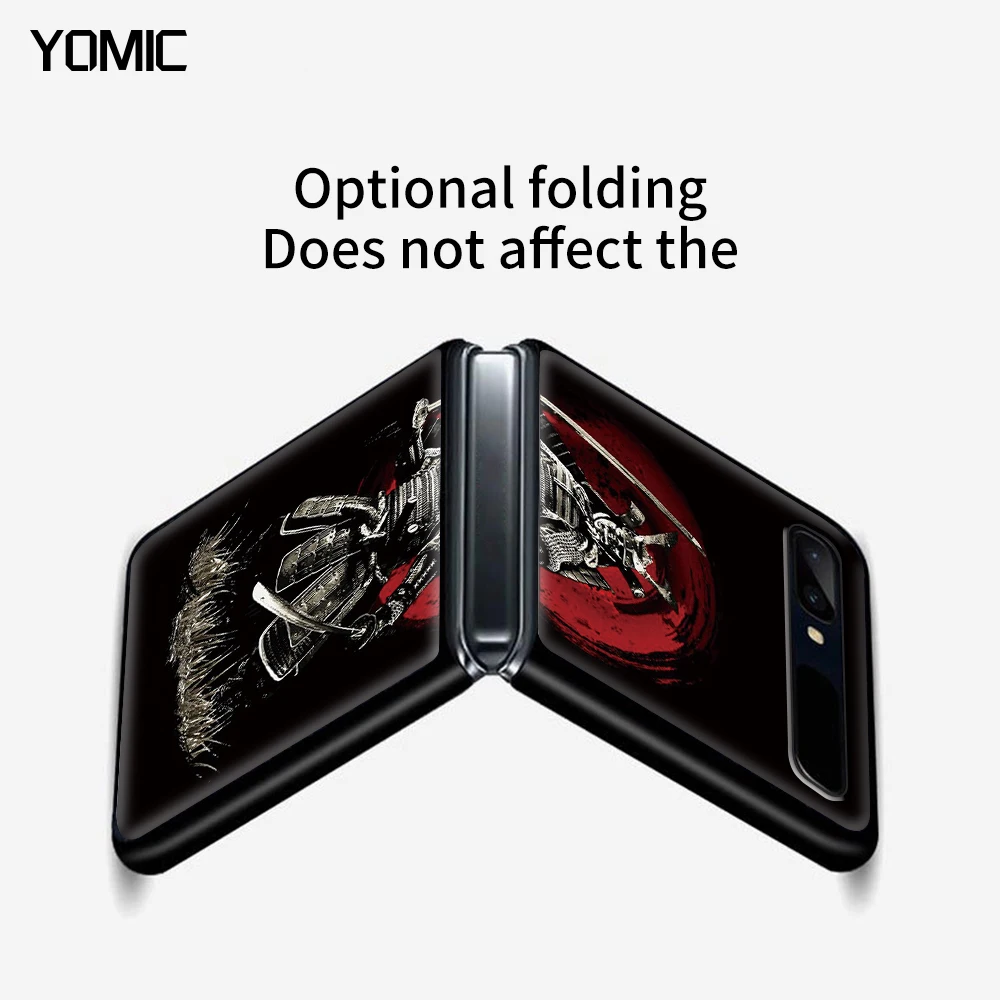 

Phone Case for Samsung Galaxy Z Flip 6.7" Black Hard Cover ZFlip 5G PC Segmented Protect Coque Japan Roninsutairu Fresh Bushido