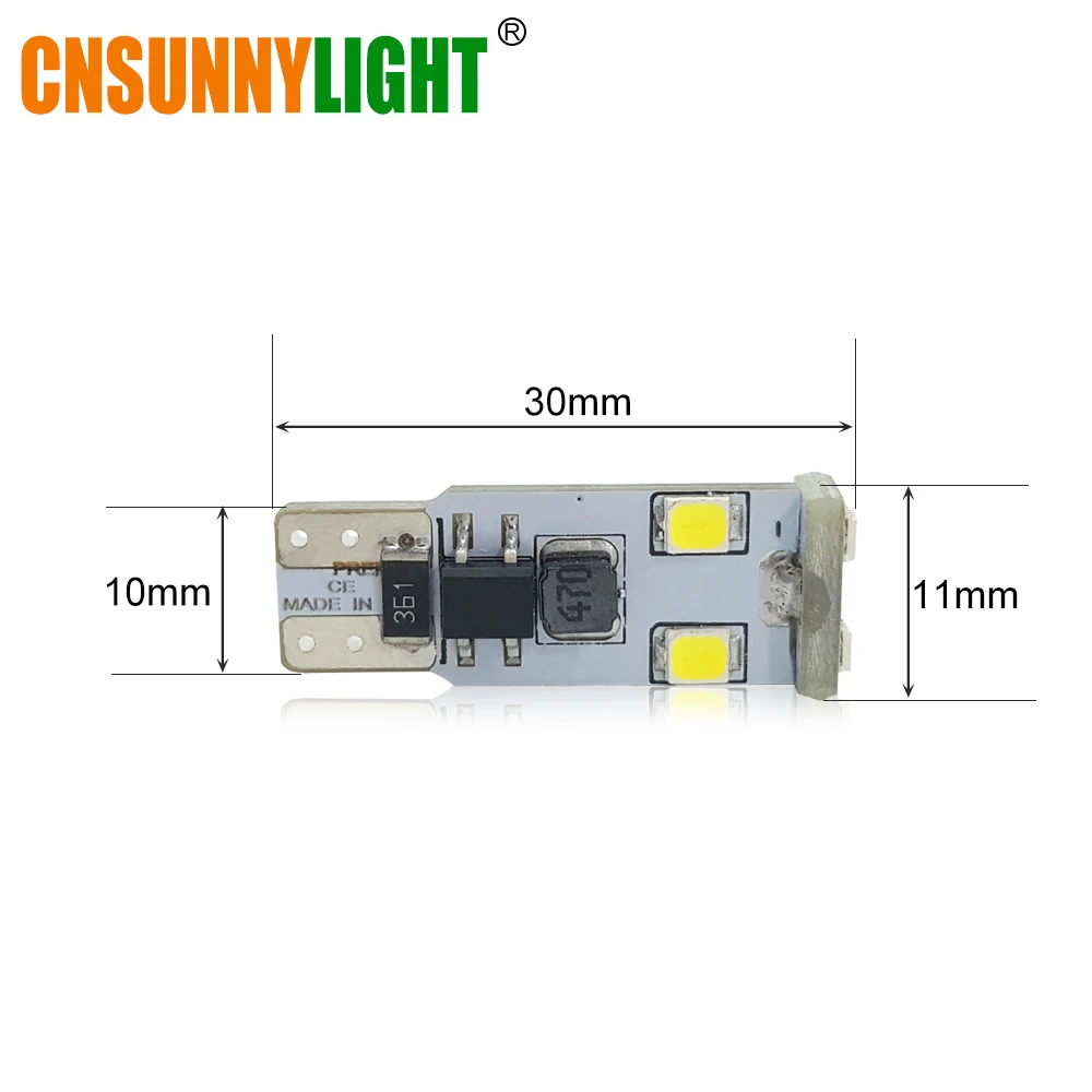 Светильник CNSUNNY супер яркий светодиодный T10 W5W 194 168 2835 6SMD Canbus без ошибок 12 В