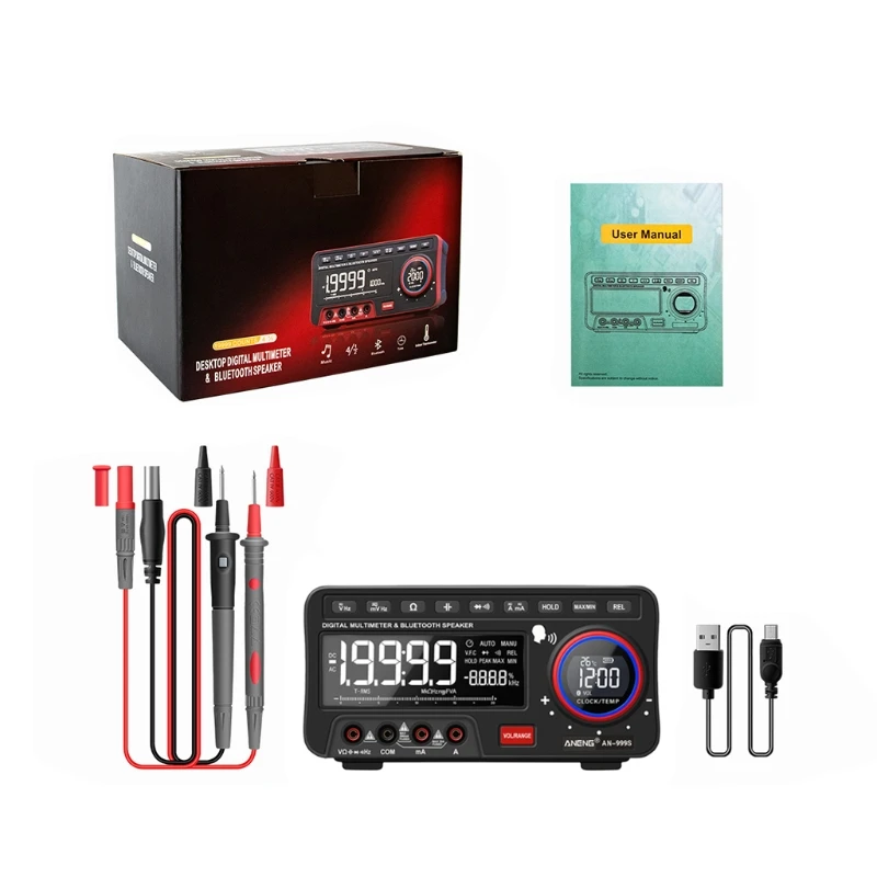 

69HF Bluetooth Multimeter with Rechargeable Batteries Handheld Data Testing Tool for Testing Current Voltage Ohm