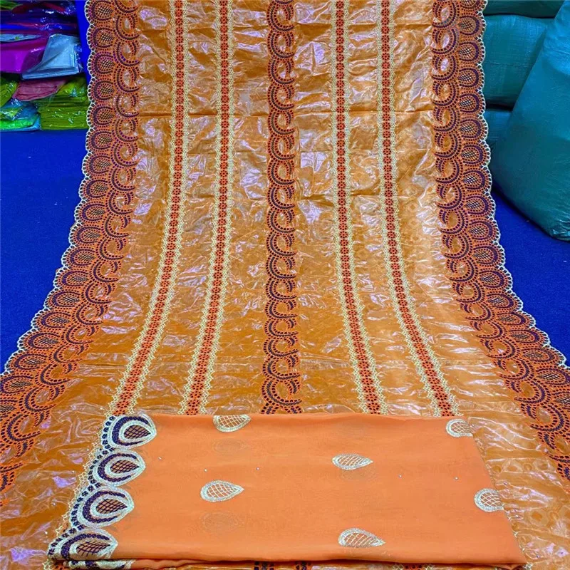

October design 5+2yards african lace fabric newcoming bazin riche lace fabric with headcraf for women dress F1QZ9282