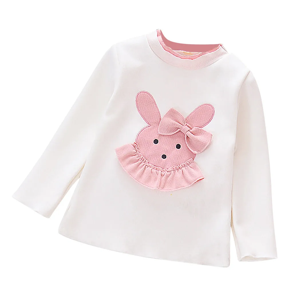 Детский джемпер для девочек футболка теплая плотная с длинными рукавами и