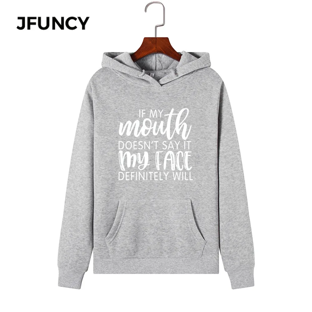 

JFUNCY Female Casual Hoodies Plus Size Women Hooded Sweatshirt 2020 Autumn Woman Pullover New Letter Print Long Sleeve Sportwear