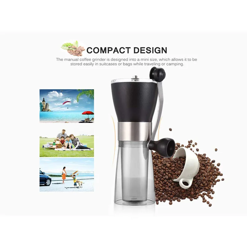 Кофемолка с ручным приводом портативная мельница для зерен регулируемая