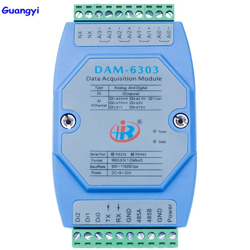 

Guangyi DAM6303 mixed analog digital input data acquisition module Modbus voltage current converter