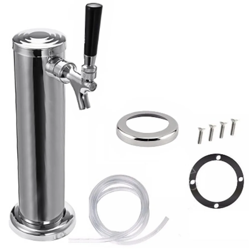 

Single Tap Bar Accessories Draft Beer Tower Flow Control Dispensing Brew Tool Stainless Steel One Way Easy Install Drinking Wine