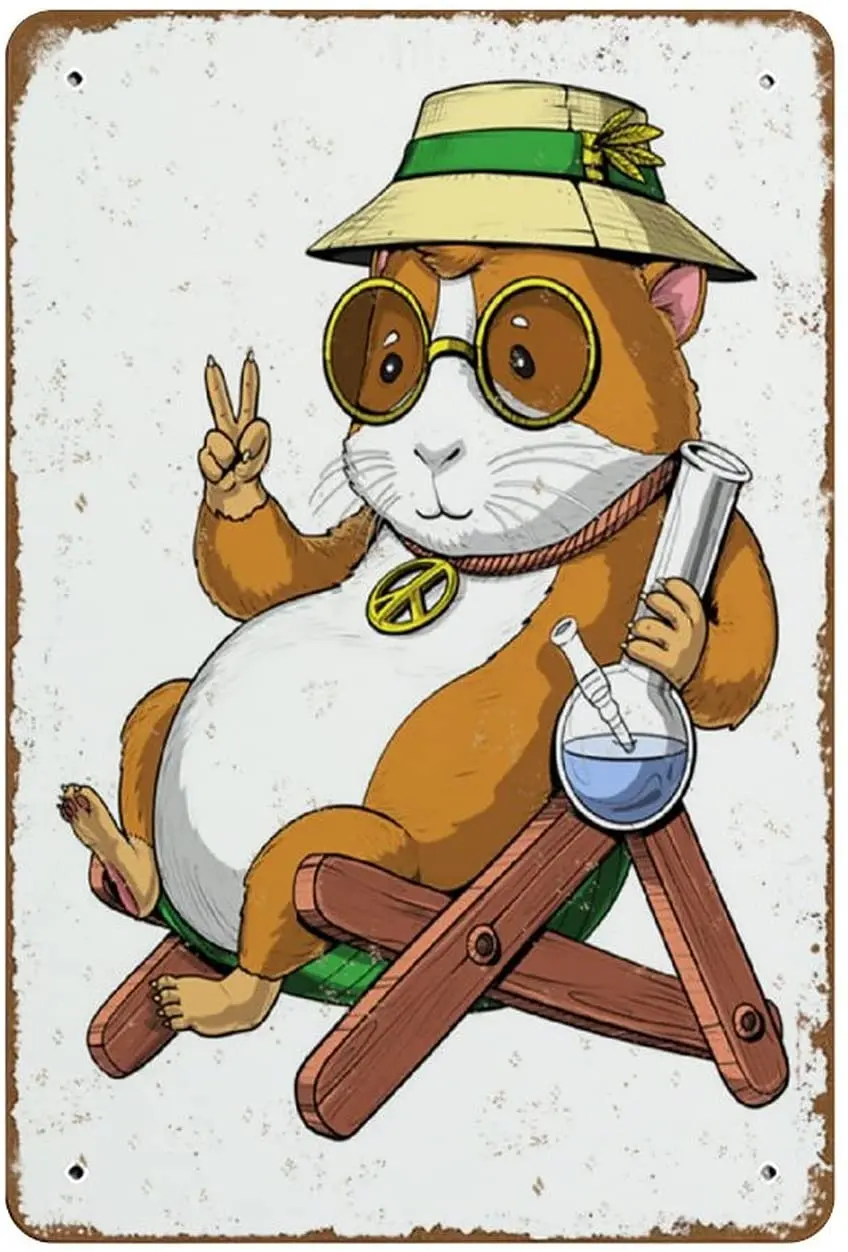 

Морская свинка курительная трава украшение на стену Бонг Художественная печать Funnny морская свинка хиппи Декор для комнаты Новинка