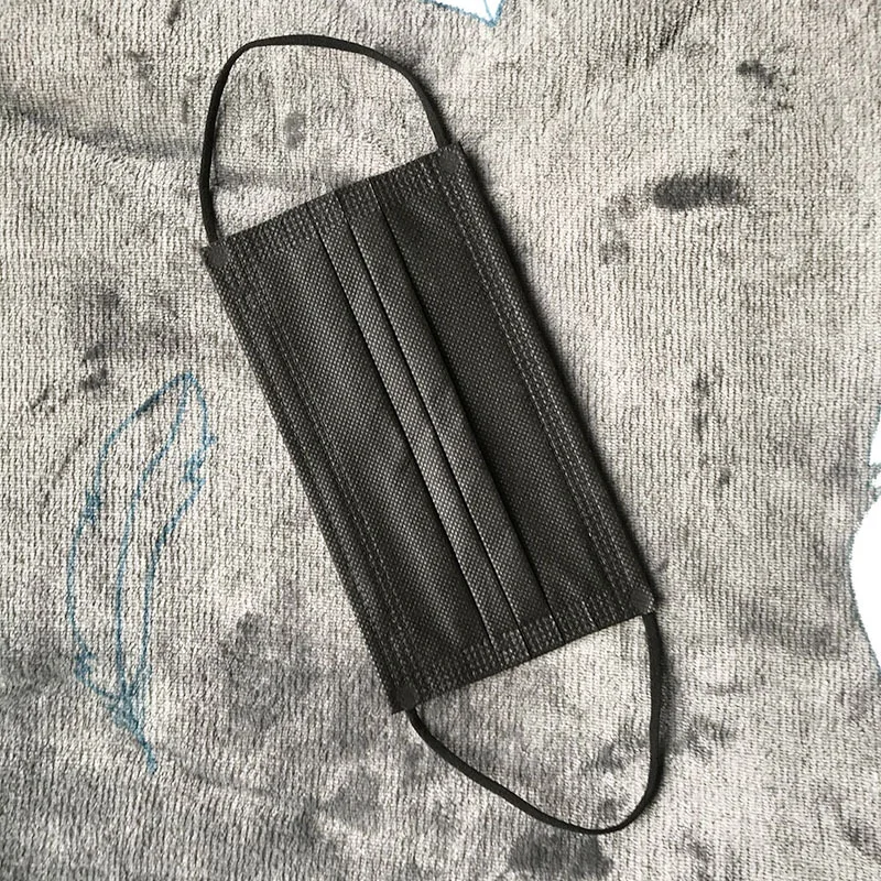 

50pcs-500pcs Individually Packaged Black Disposable Masks, Meltblown Fabric, Three-layer Protective Non-woven Fabric Adult Masks