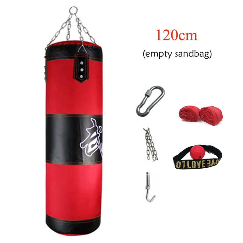 120cm-handwraps ball 60 см-150 см боксерская сумка для тренировок фитнес ММА боксерская сумка спортивная кикбоксерская сумка с песком Муай Тай боксер Тренировочный Набор пустой - Цвет: 120cm-handwraps ball