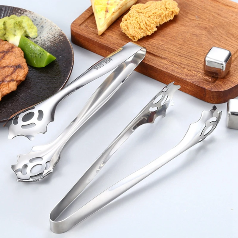 

New Food Clips Creative Multi-Function Ice Tongs Multi-Purpose Tongs Steak Tongs Stainless Steel BBQ Tongs