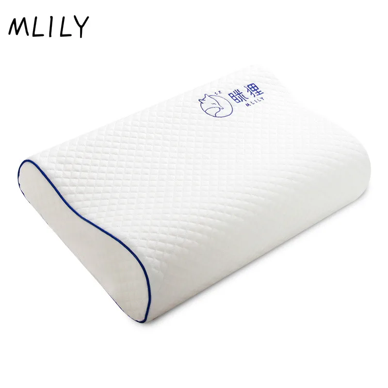 Mlily 60x30 см пены памяти кровать Ортопедическая подушка для боли шеи Sleeping With вышитые