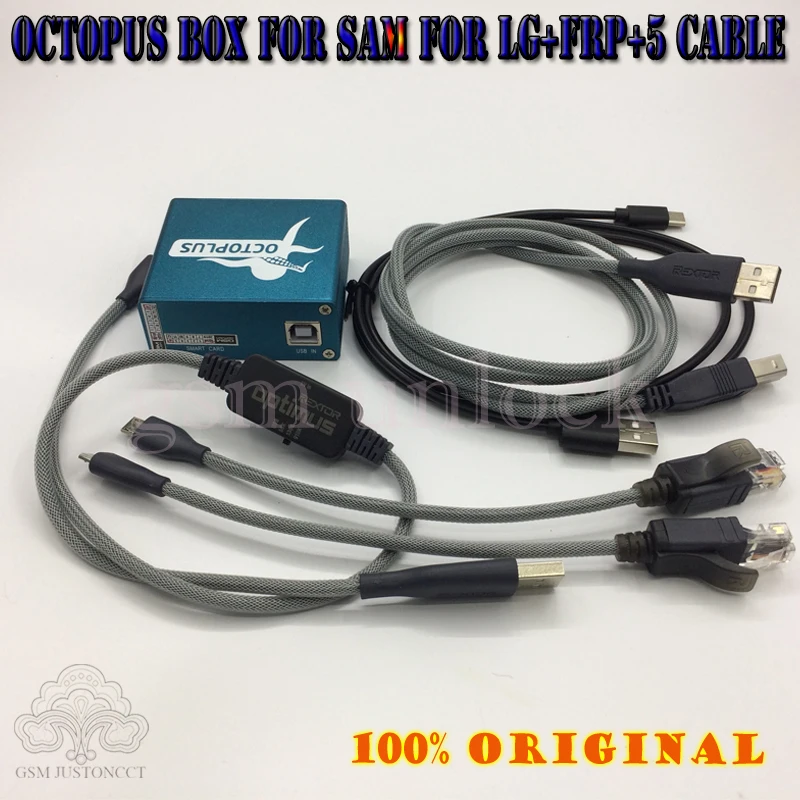 Gsmjustoncct Octopus box+ frp активированный+ полный активированный для LG для samsung+ 5 кабелей, включая кабель optimus
