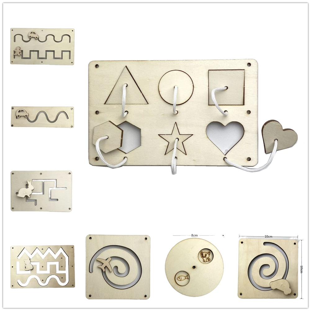 Tablero de madera para beb&eacute;s, tablero de tobog&aacute;n de pato, juguetes educativos para la primera infancia, suministros de rompecabezas para &aacute;lbum de recortes-0