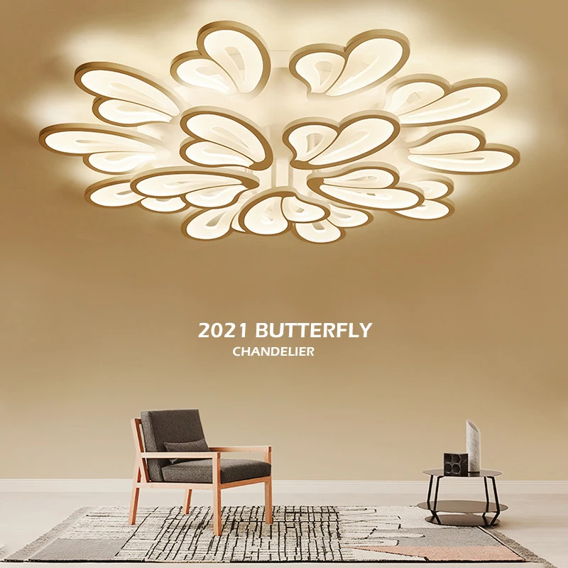 Светодиодная люстра в форме бабочки для гостиной современный потолочный