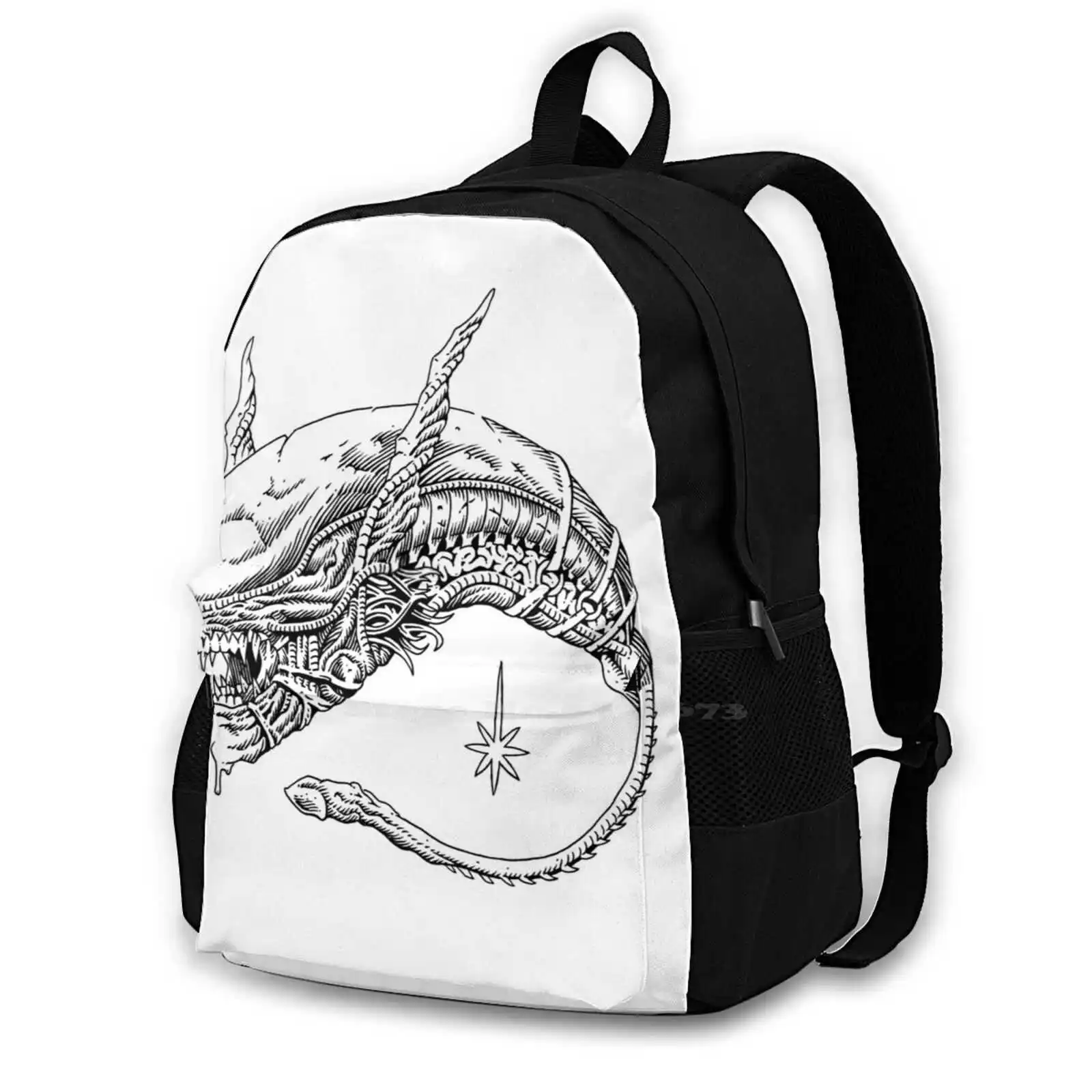 

Alien Xenomorph Mongrel - [Black Line-Art Version] 3D Print Design Backpack Casual Bag Alien Aliens Xenomorph Giger H R Giger