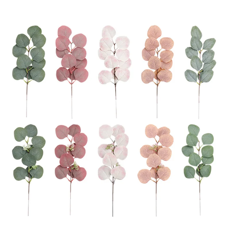 Зеленые искусственные листья эвкалипта искусственная зелень праздничные