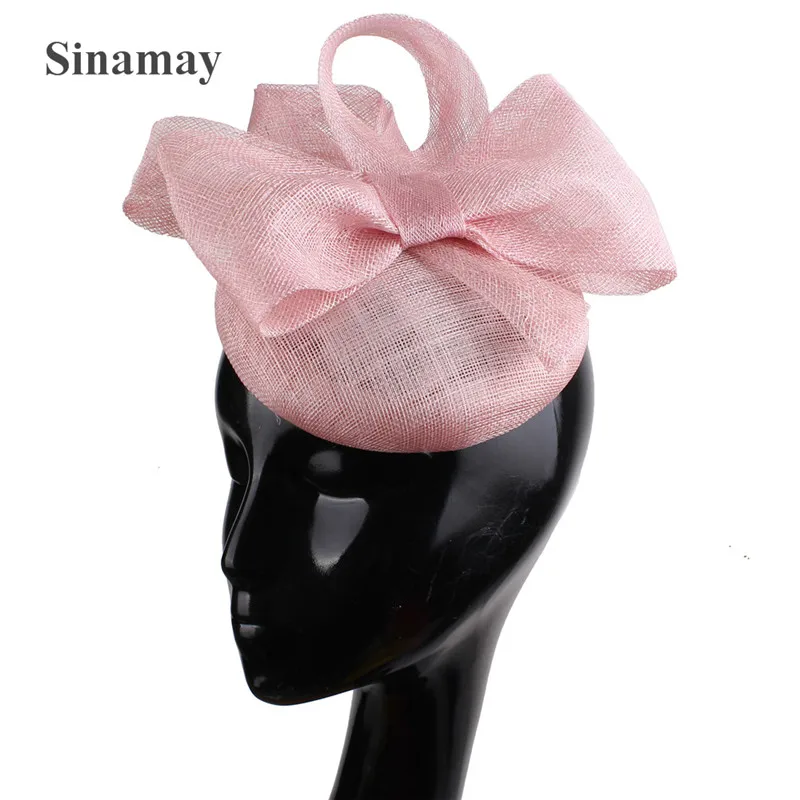 Четырехслойный женский фасцинатор высокого качества из синамая с головной повязкой, бантом и креплением на волосы для свадебной вечеринки.