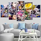 Картина с рисунком на холсте, 5 шт., охотник x Hunter, аниме, японское семейное украшение, модульный постер, Настенная рамка для гостиной