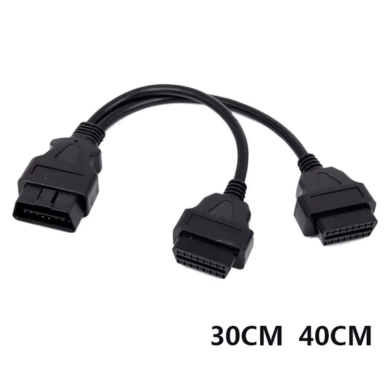 

OBD 2 16 Pin Male To Dual Female Y Cable OBD2 OBDII Splitter Extension Cable Diagnostic Tool Connector Cable Conversion Cable