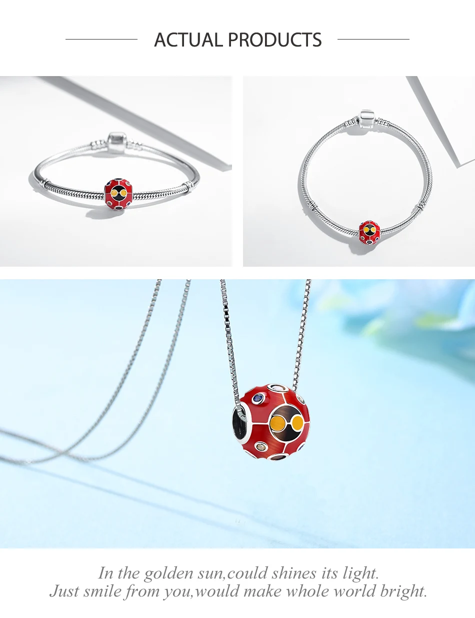 Оригинальный красный Санта Клаус Рождественский Шарм из бисера Стерлинговое