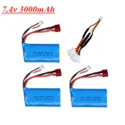 Литий-Полимерный Аккумулятор 7,4 В, 3000 мА  ч, 18650 для Q46 Wltoys 10428 1242812423 RC, 2s 7,4 В, аккумулятор для Wltoys 144001
