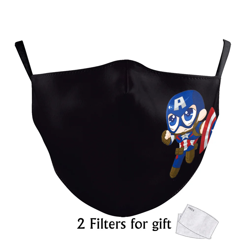 Моющиеся маски из ткани с мультяшным принтом Disney многоразовые для лица косплея