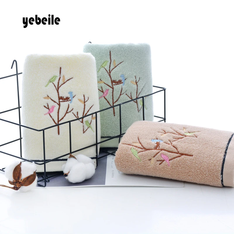 Хлопковое полотенце Yebeile с вышивкой в виде дерева для лица взрослых качественные
