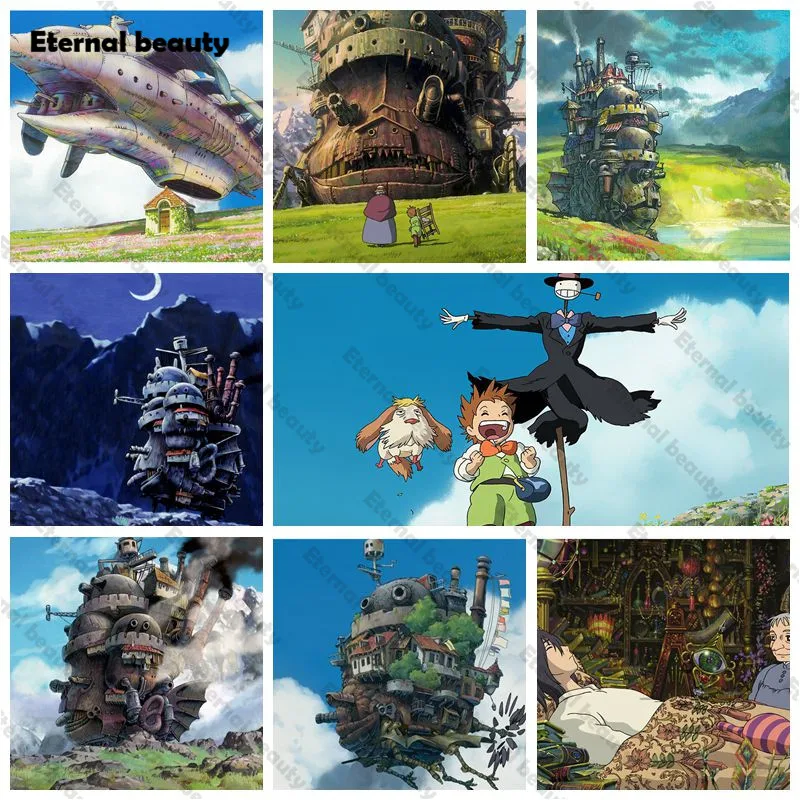 

Movie Art Diamond Painting Full Round Drill Diy 5D Japanese Anime Embroidery Cross Stitch Wall Art Picture Home Decoration Gift