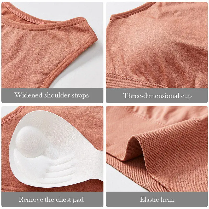 

Muyogrt Sports Bra For Women Solid Yoga Top Fitness Pad Bra Girl Active Wear Workout Running Sportswear Breathable Free Size