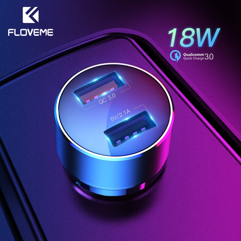FLOVEME QC 3 0 Быстрая зарядка двойное автомобильное usb устройство для зарядки