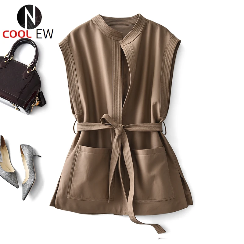 

Ptslan 2021 New fashion Women's Genuine Leather Sheepskin Jacket Soft Coat P7051