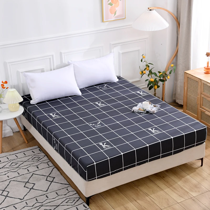 DIMI 1pc Mattress Cover Four Corners With Elastic Band Bed Sheet  100% Polyester Printed Bed Fitted Sheet