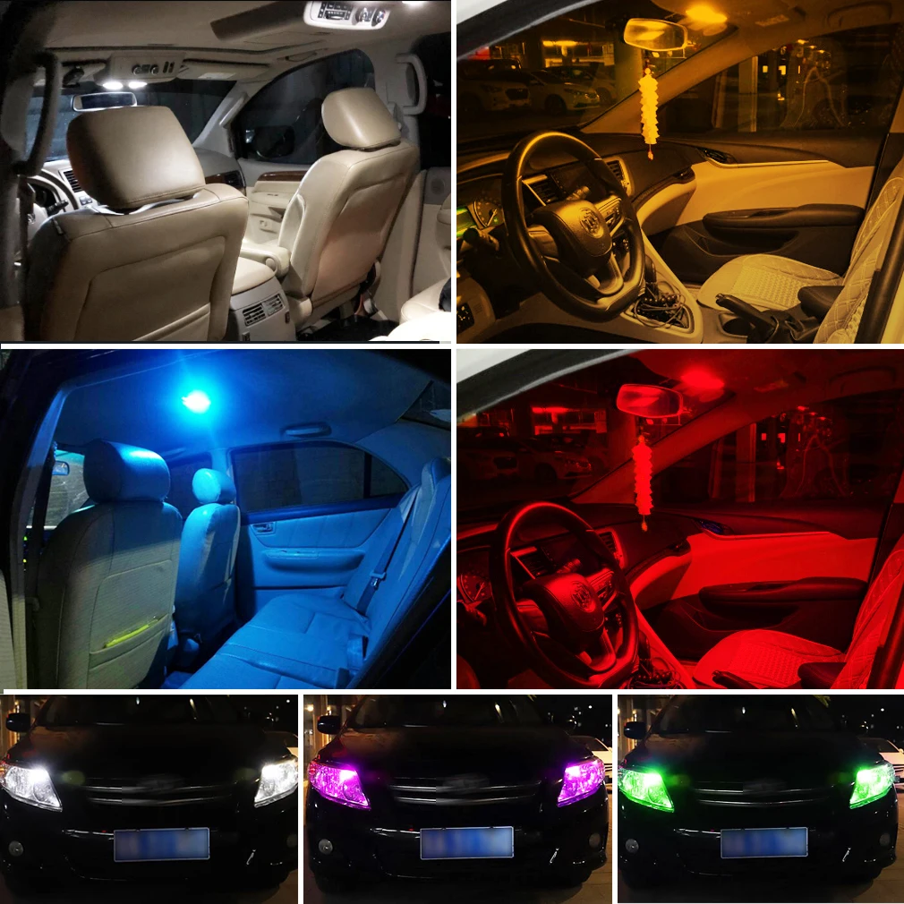 

2Pcs T10 W5W LED Bulb 194 168 Ceramic 3030 SMD Reading Dome Lamp Wedge Replacement Reverse Instrument Clearance Auto Lamp DC 12V