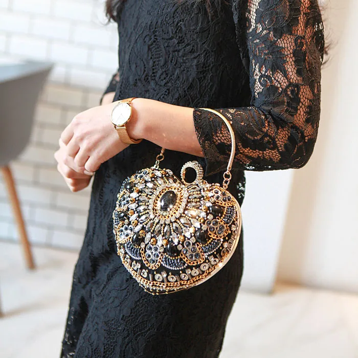 Уникальный дизайнерский акриловый клатч модные в форме сердца жемчужная цепочка