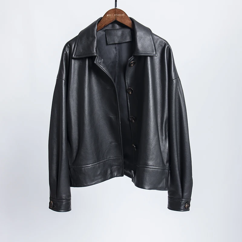 Осенняя модная куртка из натуральной кожи для женщин 2019 зима плюс размер