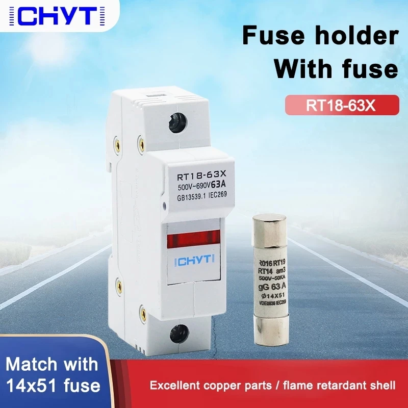 RT18-63 AC 500 в 14 × 51 мм быстровыдувной керамический трубчатый предохранитель 32A 40A 50A