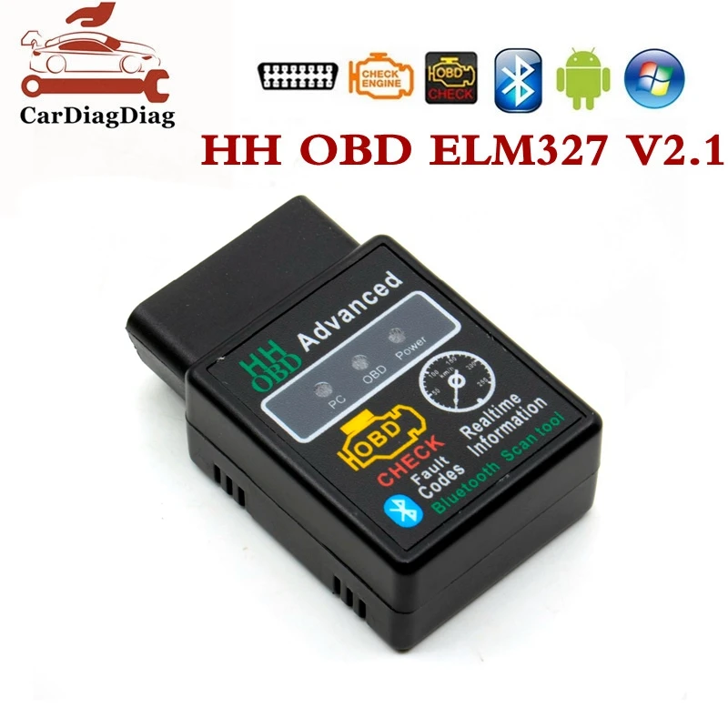 

HHOBD ELM 327 HH OBD Advanced Bluetooth ELM327 V2.1 Cheaper Than V1.5 Support OBD2 Auto Code Reader Wireless Adapter Scan Tool