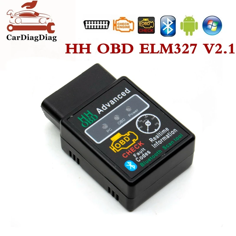 HHOBD ELM 327 HH OBD Расширенный Bluetooth ELM327 V2.1 дешевле чем V1.5 Поддержка OBD2 автоматический