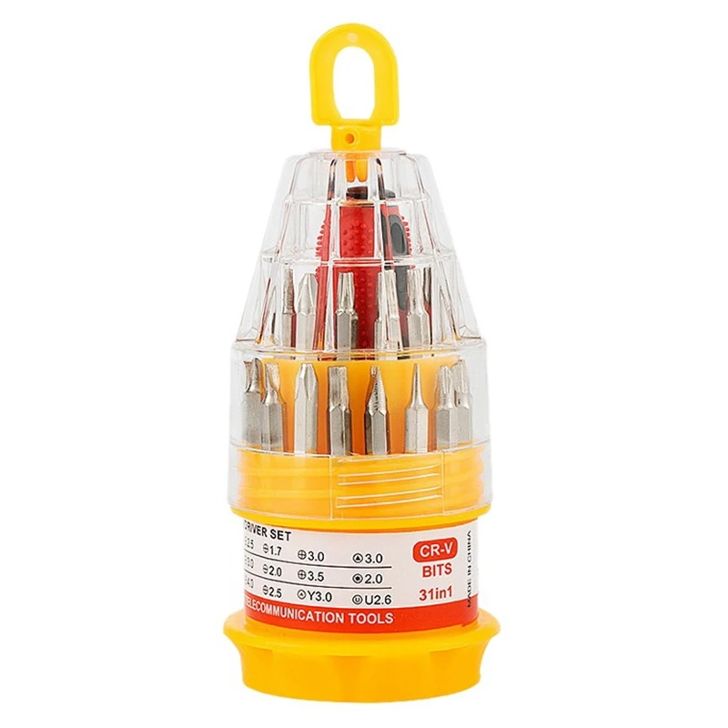 

31-In-1 Mini Household Hand Tool Set Screwdriver Kit With The Plastic Storage Box Perfect For Home Use And Car Repairing