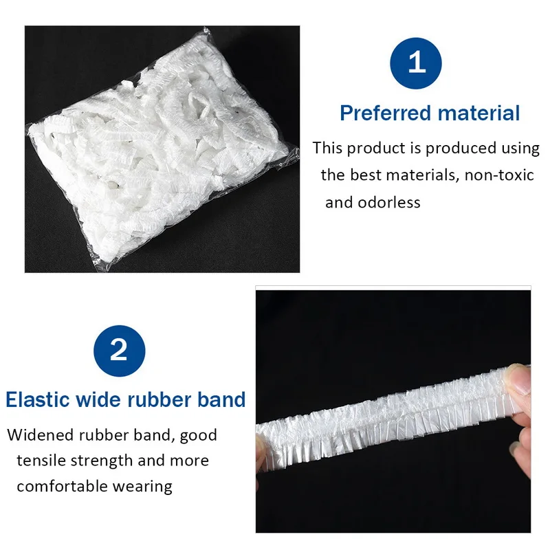 100 шт белые одноразовые женские шапочки для душа ванны взрослых