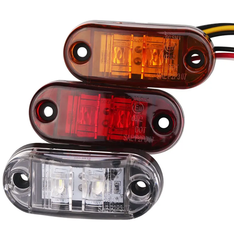 Red 2 LEDs Side Marker Lamp Tail Brake Light for Car Truck Trailer Lorry Bus Van Pickup Signal Waterproof light 2019 | Автомобили и