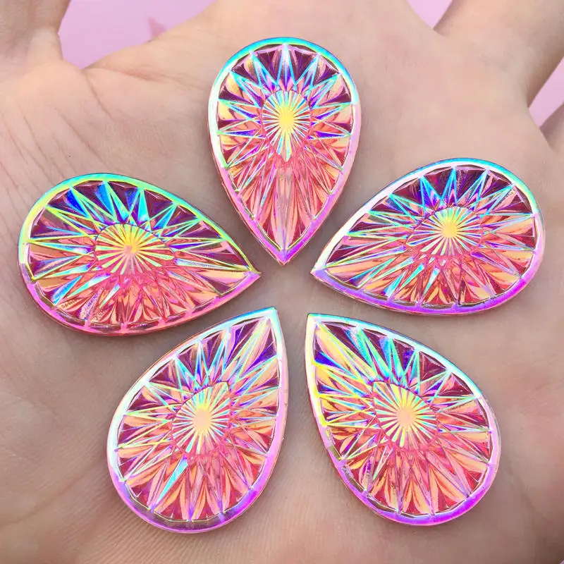20*30 мм Bling AB Смола горный хрусталь капля воды Flatback Камень Кабошон DIY Свадебные