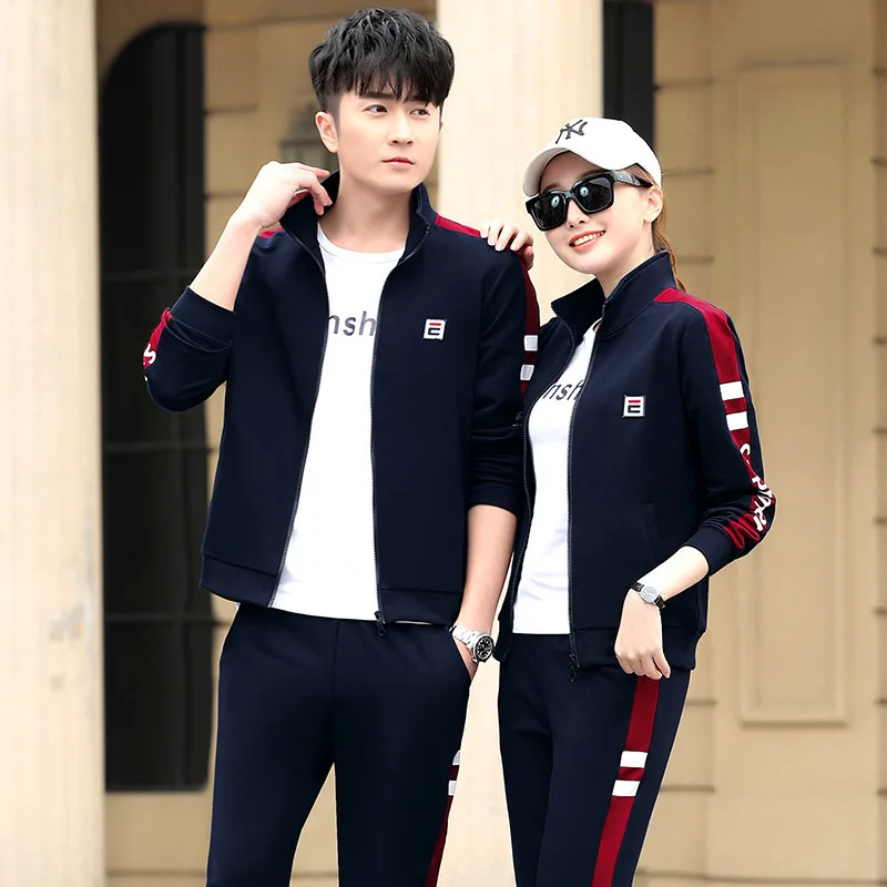 the spring and autumn 2020 couples leisure sport suit men code running dance clothing female three-piece wholesale | Женская одежда
