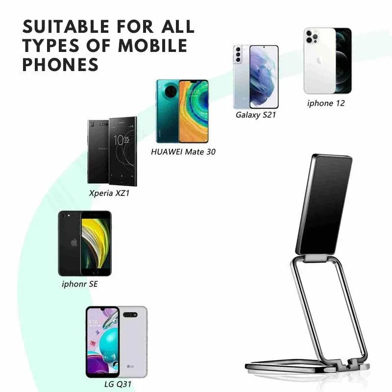 

Square Double Magic Ring Phone Holder Stand Metal Phone Holder Foldable Mobile Phone Stand Folding Sticky Desktop DropShipping