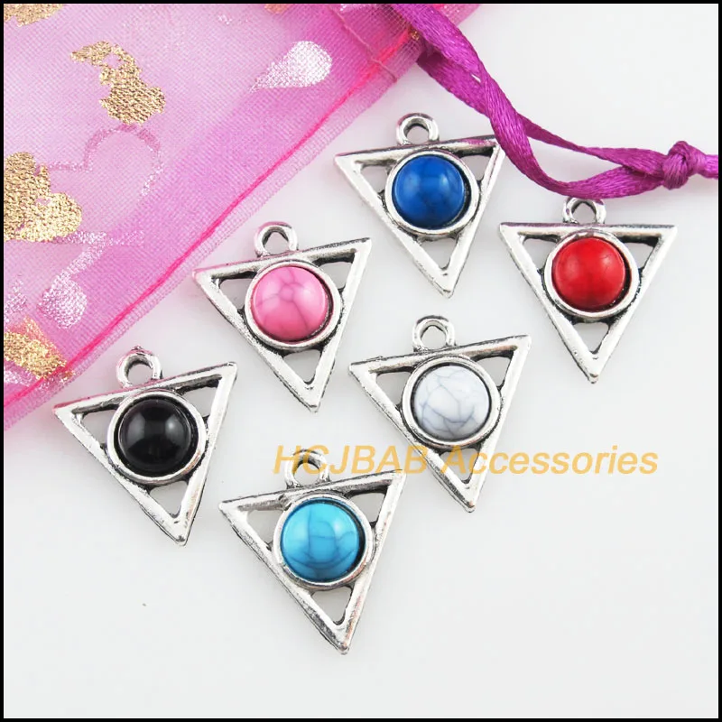 Модные 12 шт. в упаковке новое треугольное Смешанные Подвески Акриловые круглые