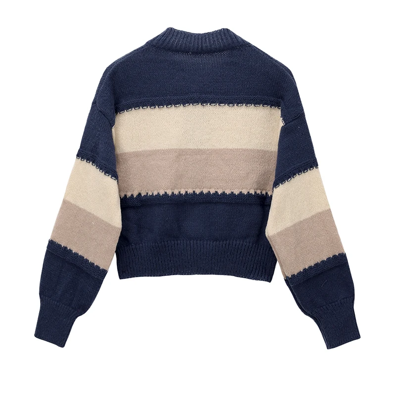 Женский вязаный кардиган в полоску модный шерстяной свитер с длинным рукавом и