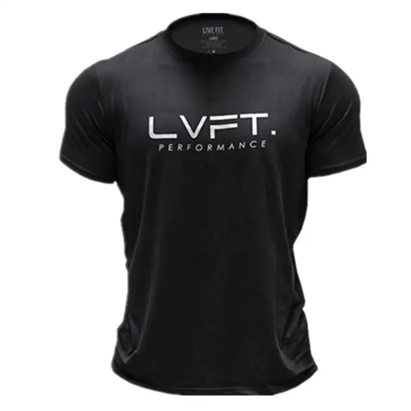 

Muscle fitness short sleeve men's cotton T-shirt casual training top running round neck sweat absorption loose