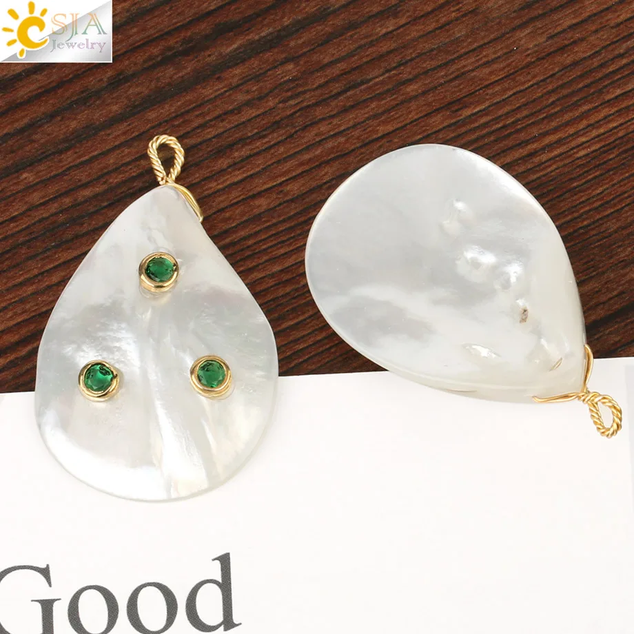 Аксессуары для подвесок CSJA с пресноводным жемчугом в форме капли