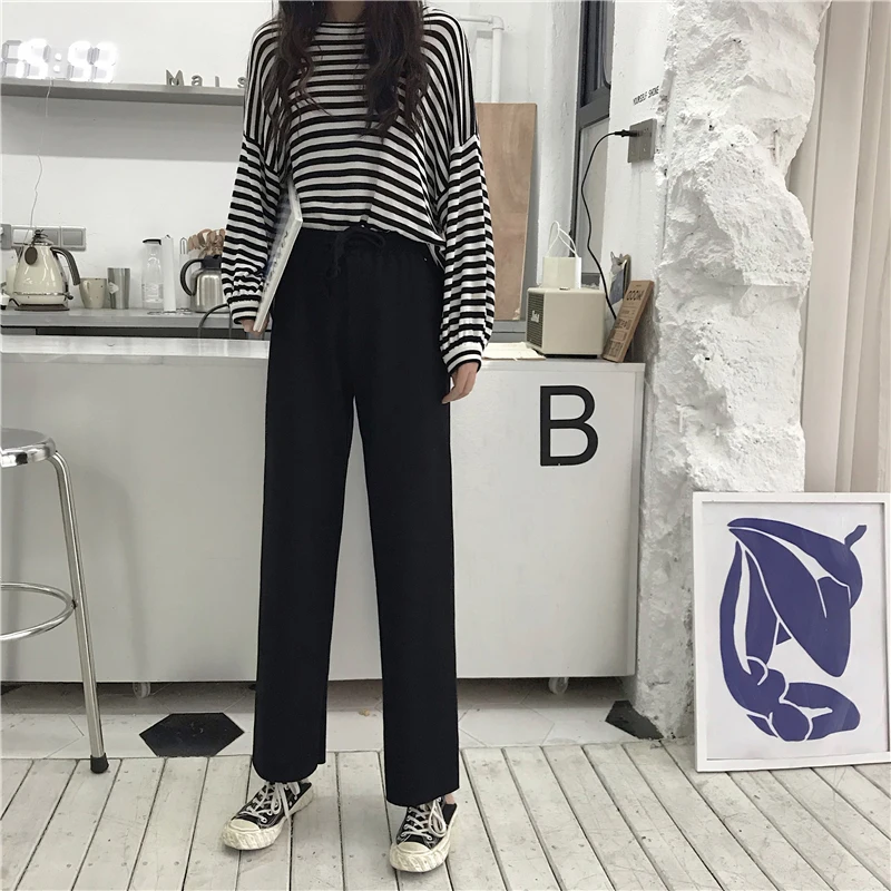 

Pants Women Elegant All-match High-quality Retro Trendy Korean Style Loose Leisure Daily Womens Female Lovely Simple 2020 Girls